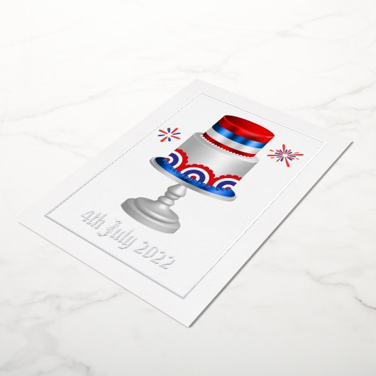 7月4日インディペンデンスデイフォイルホリデーカード 箔シーズンカード (回転した状態)