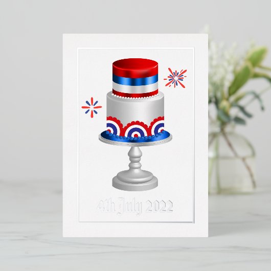 7月4日インディペンデンスデイフォイルホリデーカード 箔シーズンカード (立ち正面)