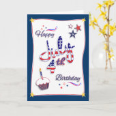 7月4日インディペンデンスデイ誕生日カード カード (黄色い花)