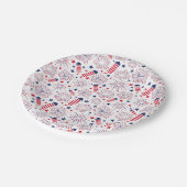 7月4日インディペンデンスデイBBQお祝い ペーパープレート (アングル)