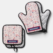 7月4日インディペンデンスデイBBQお祝い 鍋つかみ&鍋敷きセット (正面/裏面)