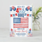 7月4日インディペンデンスデイBBQパーティの招待状 招待状 (スタンド正面)