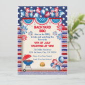 7月4日インディペンデンスデイBbqパーティーデザイン 招待状 (スタンド正面)