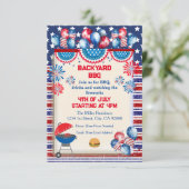 7月4日インディペンデンスデイBbqパーティーデザイン 招待状 (スタンド正面)