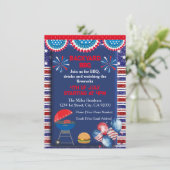 7月4日インディペンデンスデイBbqパーティーデザイン 招待状 (スタンド正面)