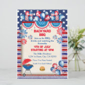 7月4日インディペンデンスデイBbqパーティーデザイン 招待状 (スタンド正面)