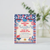 7月4日インディペンデンスデイBbqパーティーデザイン 招待状 (スタンド正面)