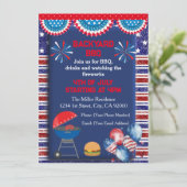 7月4日インディペンデンスデイBbqパーティーデザイン 招待状 (スタンド正面)