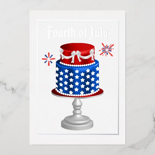 7月4日インディペンデンスデイBBQフォイル招待状 箔招待状 (正面)