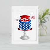 7月4日インディペンデンスデイBBQフォイル招待状 箔招待状 (立ち正面)