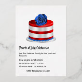 7月4日インディペンデンスデイBBQフォイル招待状 箔招待状 (裏面)