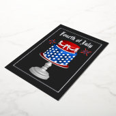 7月4日インディペンデンスデイBBQフォイル招待状 箔招待状 (回転した状態)