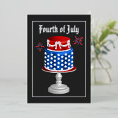 7月4日インディペンデンスデイBBQフォイル招待状 箔招待状 (立ち正面)