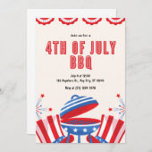 7月4日インディペンデンスデーBBQパーティー 招待状 (正面/裏面)