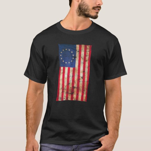 7月4日インディペンデンスベッシーロス1776年米国国旗 Tシャツ (正面)