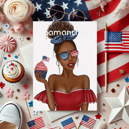 7月4日インディペンデンス・デイ米国バースデーパーティー 箔招待状