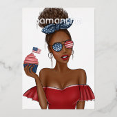 7月4日インディペンデンス・デイ米国バースデーパーティー 箔招待状 (正面)