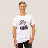 7月4日イーグル独立記念日 トライブレンドTシャツ (正面全面)