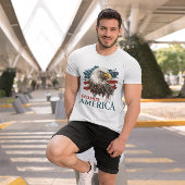 7月4日イーグル神祝福アメリカ男性Tシャツ Tシャツ