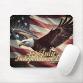 7月4日イーグル米州旗 マウスパッド (マウス)