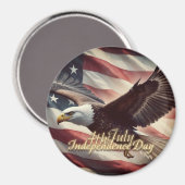 7月4日イーグル米州旗 マグネット (正面/裏面)