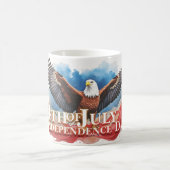 7月4日イーグル – 愛国芸術デザイン コーヒーマグカップ (中央)