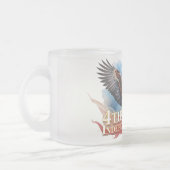 7月4日イーグル – 愛国芸術デザイン フロストグラスマグカップ (左)