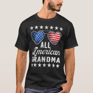 7月4日ウォメンズオールアメリカングランマヌサフール Tシャツ