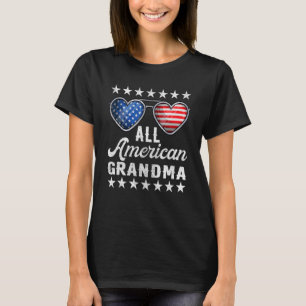 7月4日ウォメンズオールアメリカングランマヌサフール Tシャツ