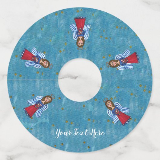 7月4日エンジェルス国旗の赤白青星 ワイングラスタグ (正面)