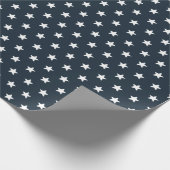 7月4日オールドグローリーブルーと白素朴星 ラッピングペーパー (角)