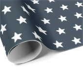 7月4日オールドグローリーブルーと白素朴星 ラッピングペーパー (ロールコーナー)