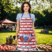 7月4日カクテルレッド&ホワイトストライプスターズ エプロン