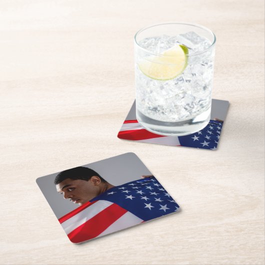 7月4日カスタム2写真両面 スクエアペーパーコースター (インサイチュ)