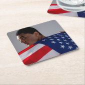 7月4日カスタム2写真両面 スクエアペーパーコースター (アングル)