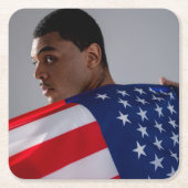 7月4日カスタム2写真両面 スクエアペーパーコースター (正面)