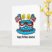 7月4日カード「ハッピーバースデーアメリカ」 カード (黄色い花)