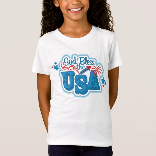 7月4日キッズホワイトTシャツ Tシャツ (正面)