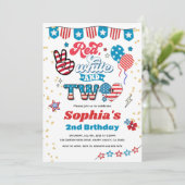 7月4日キッド2日バースデーパーティースマイル顔 招待状 (スタンド正面)