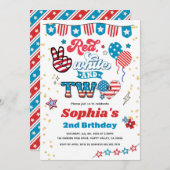 7月4日キッド2日バースデーパーティースマイル顔 招待状 (正面/裏面)