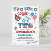 7月4日キッド2日バースデーパーティースマイル顔 招待状 (スタンド正面)