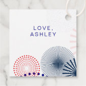 7月4日ギフトラベル花火モダンメッセージカード フェイバータグ (裏面)