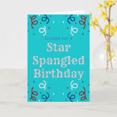 7月4日グリッター誕生日カード カード (黄色い花)