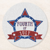 7月4日グリッター ラウンドペーパーコースター (正面)