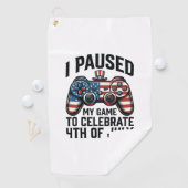 7月4日ゲーマー愛国ビデオゲームTシャツ_1 ゴルフタオル (インサイチュ)