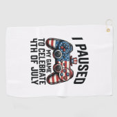 7月4日ゲーマー愛国ビデオゲームTシャツ_1 ゴルフタオル (横)