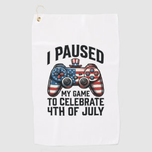 7月4日ゲーマー愛国ビデオゲームTシャツ_1 ゴルフタオル