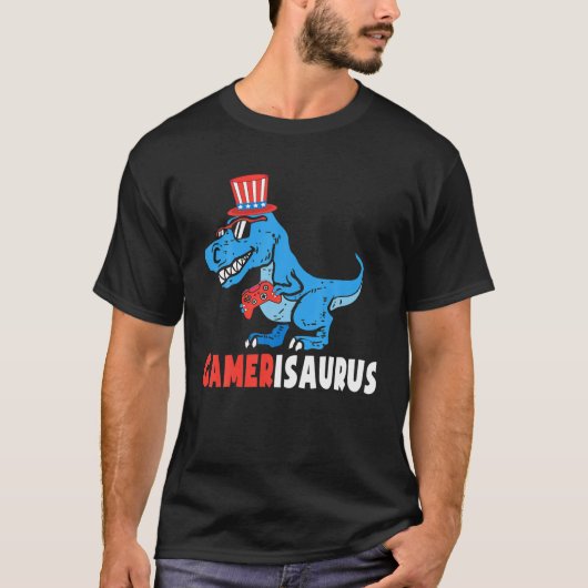 7月4日ゲーム恐竜ゲームTレックス幼児キ Tシャツ (正面)
