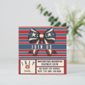 7月4日コケット弓（星とストライプ付き）パーティー シーズンカード (スタンド正面)