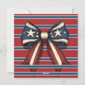 7月4日コケット弓（星とストライプ付き）パーティー シーズンカード (裏面)